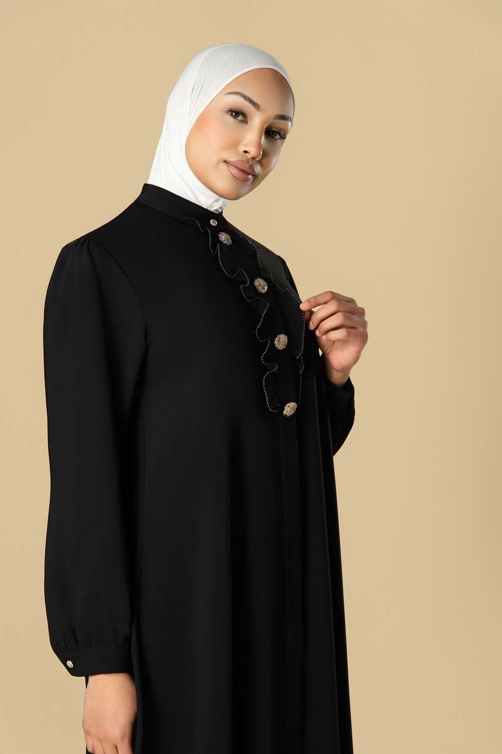 Button-Detail Modest Tunic